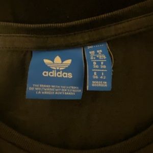 Adidas t shirt and “mysterious” black soft crop top